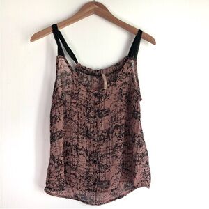 Women's Pink and Black Patterned Top